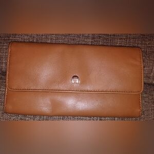 Etienne Aigner Tan Leather Wallet